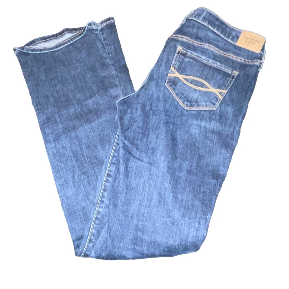 Abercrombie & Fitch Women's Boot Cut Jeans in Dark Wash Blue